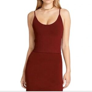 A.L.C Red Adjustable Textured Pullover Unlined Spaghetti Strap Scoop Neck Top XL